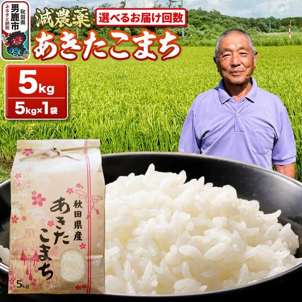 【ふるさと納税】あきたこまち 5kg（5kg×1袋） 白米 藤田清秀 令和7年産 【選べるお届け回数】 お米 米 秋田県男鹿市 [米 あきたこまち ブランド米 減農薬 香り 甘み 粘り おにぎり おむすび お弁当 5kg]