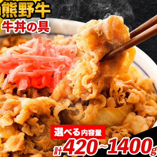 【ふるさと納税】牛丼 熊野牛 牛丼の具 選べる内容量 3個セット(140g×3個) 5個セット(140g×5個) 10個セット(140g×10個) 粉山椒付き 澤株式会社(Meat Factory)《30日以内に出荷予定(土日祝除く)》和歌山県 日高町 送料無料 牛肉 肉 牛丼 レンジ 湯煎 冷凍