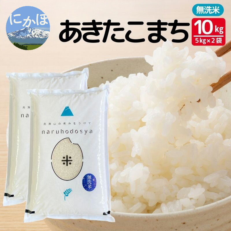 【ふるさと納税】米 無洗米 あきたこまち 5kg×2 令和7年産 秋田県 にかほ市 お米 こめ　お届け：2026年1月9日～2026年9月10日