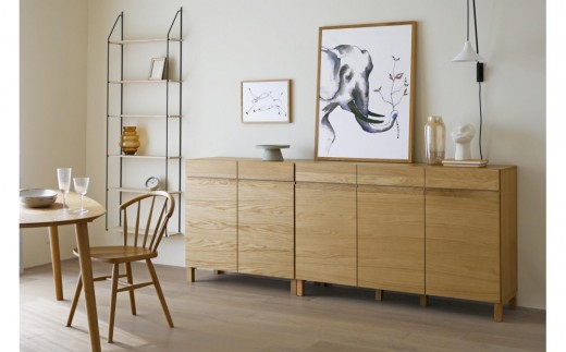 【開梱設置】高野木工 LECCE レッチェ 90キャビネット オーク【10年保証】