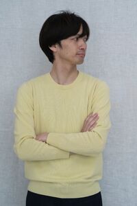 ラウンドネックプルオーバー度詰（L.イエロー）男性用サイズ:L(44)≪白田のカシミヤ≫ sr00022-y-m-l