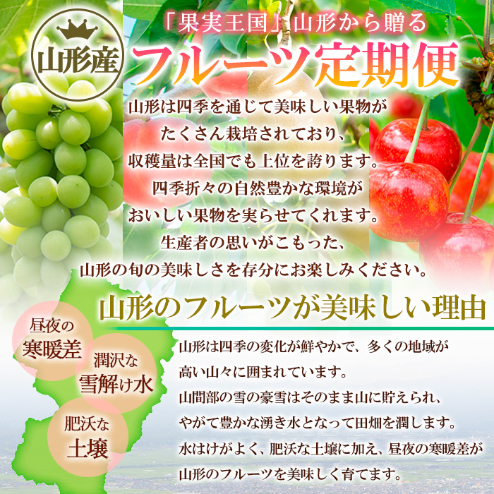 【定期便3回】やまがた 晴天のフルーツ定期便 FY25-050