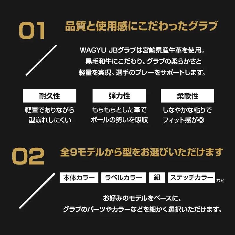 宮崎県産牛革使用 WAGYU JB硬式用オーダーグラブ