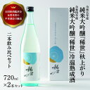 【ふるさと納税】【最上商店】涌谷町黄金大使安野希世乃さんプロデュース「令和5年産 純米大吟醸『稀世』秋上がり」・「令和4年産純米大吟醸『稀世』」冷温熟成酒2本飲み比べセット ※2024年10月下旬より順次発送予定