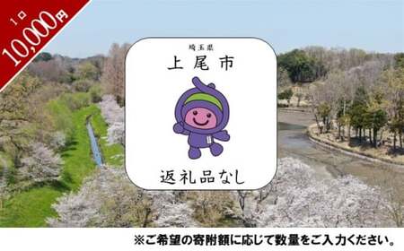 上尾市への返礼品無し寄付（10,000円分）　【応援 支援 プロジェクト 自治体支援 返礼品なし お礼の品なし 埼玉県 ふるさと支援 ふるさと応援 発展 自治体への寄付 寄付】