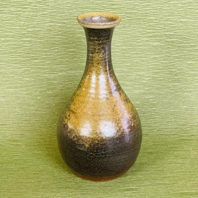 ふるさと納税 備前市 日本工芸会正会員　山本竜一作　備前焼　鶴首花入　桐箱入