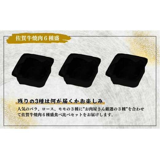 佐賀牛を焼肉で食べ比べ！6種セット 合計360g（60g×6種類） ロース 焼肉 モモ 焼肉 バラ 焼肉屋さん 焼肉セット 高級和牛 焼肉 部位別 焼肉 厳選 ギフト 焼肉 【有田まちづくり公社】N2