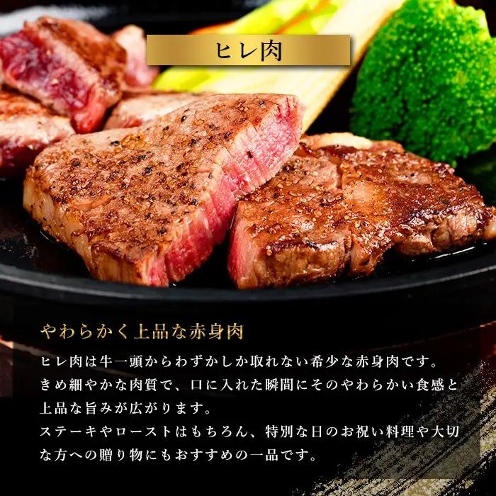 黒毛和牛ヒレステーキ 440g 鹿児島県産 2種 (220g×2P) 【LRプラスK】 No.546