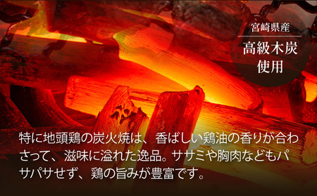U-A2 ＜認定農家直送＞のびのびと育てたみやざき地頭鶏の炭火焼き(計500g・100g×5P)お酒のつまみやサラダと【権代ファーム】