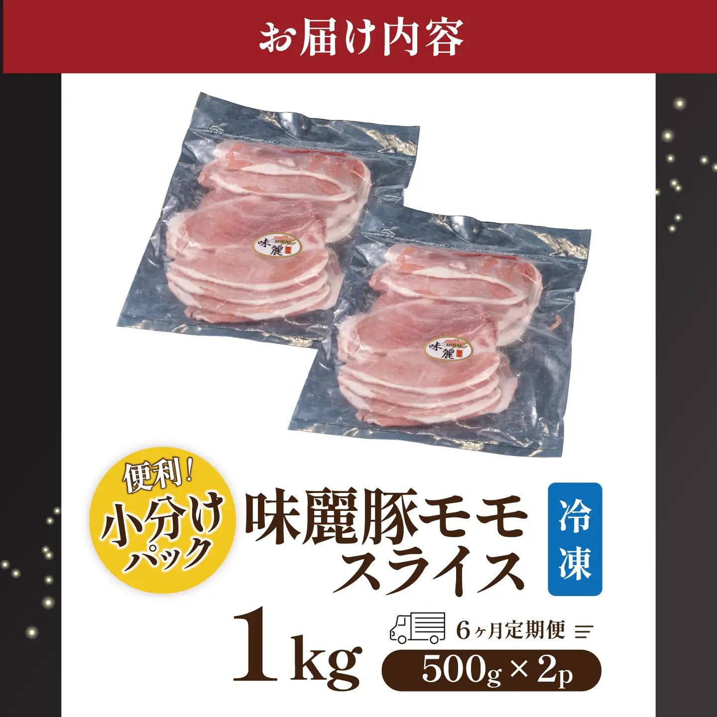 6ヶ月定期便 豚肉 もも スライス 1kg 豚肉