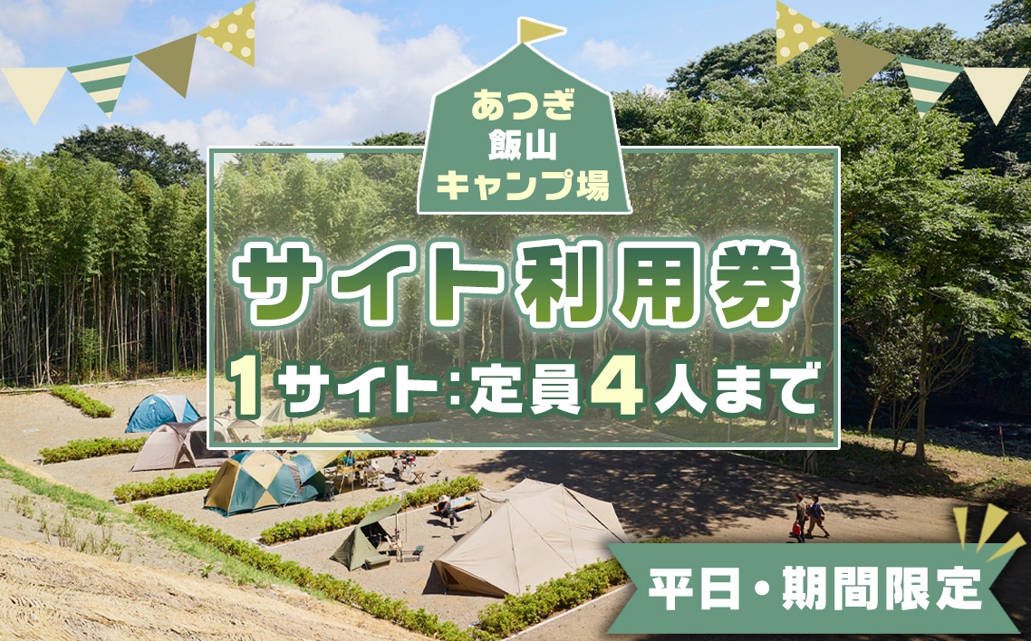
            【平日・期間限定】あつぎ飯山キャンプ場サイト利用券 ／ 体験 キャンプ アウトドア アクティビティ 観光 宿泊 旅行 チケット 宿泊券 旅行券 川遊び 星空 自然 神奈川県 No.1070
          