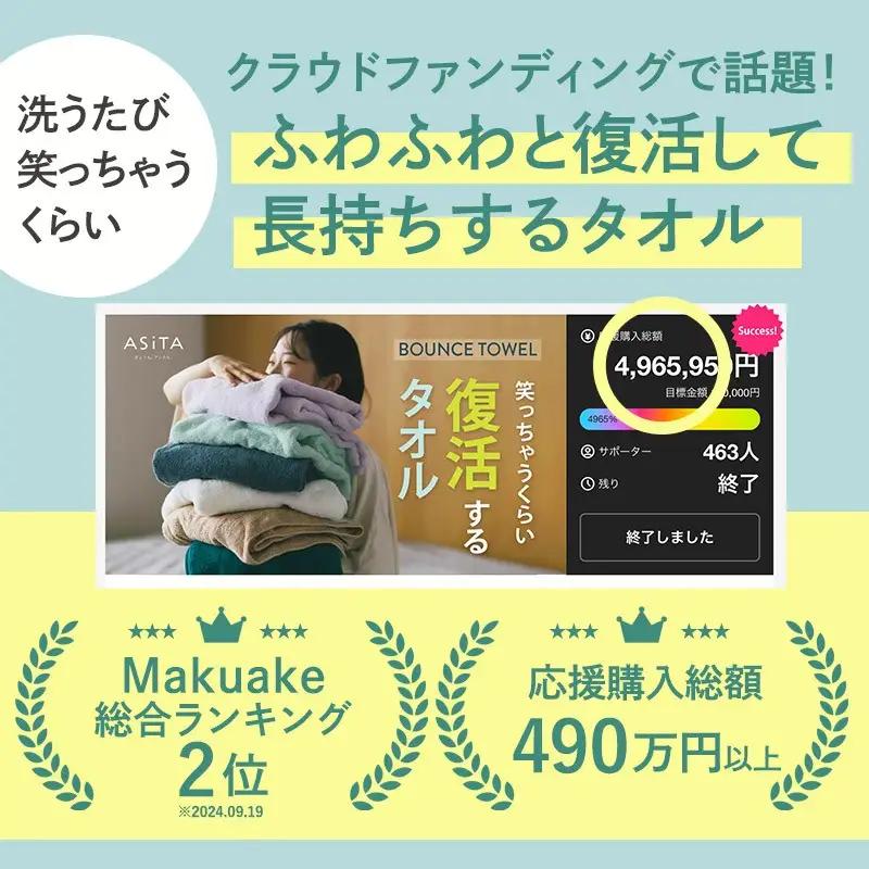 今治タオル ASiTA BOUNCE シリーズ  フェイスタオル 2枚セット（グレー）