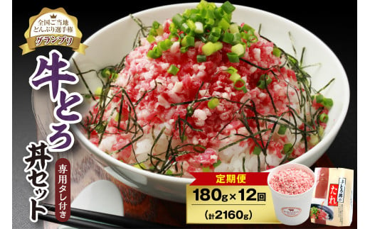 【12回定期便】人気の牛とろ丼セット 180g 専用タレ付き_S006-0047