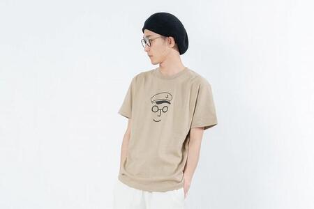 《0》【KEYMEMORY鎌倉】セーラー帽イラストTシャツ BEIGE