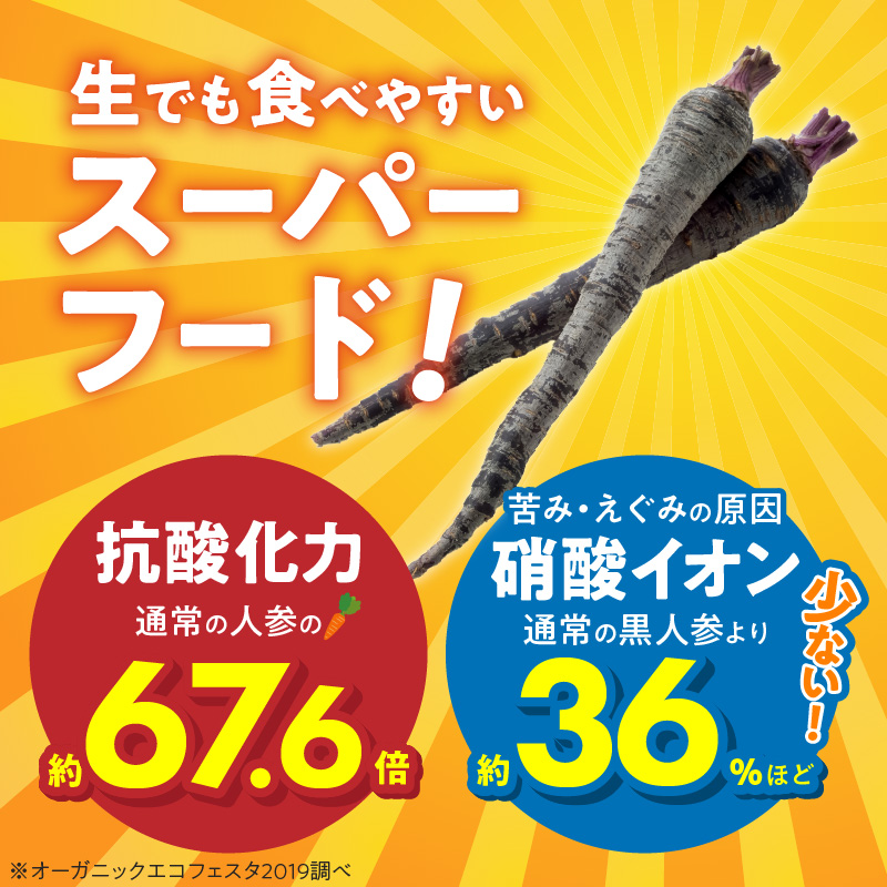 【期間限定】おどろきの甘さと抗酸化力！　黒人参『黒王』5Kg　にんじん スーパーフード 健康 メロン みかん 甘い 糖度 ジュース 自慢 カラフル ブラック キャロット 農作物 自然 野菜 老化防止 