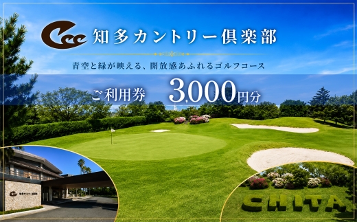 知多カントリー倶楽部利用券割引　3000円分