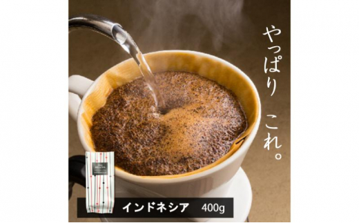 味が選べるスペシャルティコーヒー（浅煎り～深煎り7段階/インドネシア400g）【粉】1番シナモン