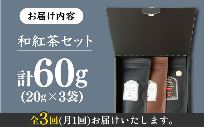 【3回定期便】和紅茶 飲み比べセット 20g×3袋 国産 熊本産 紅茶 お茶【岩永製茶園】[YBR009]