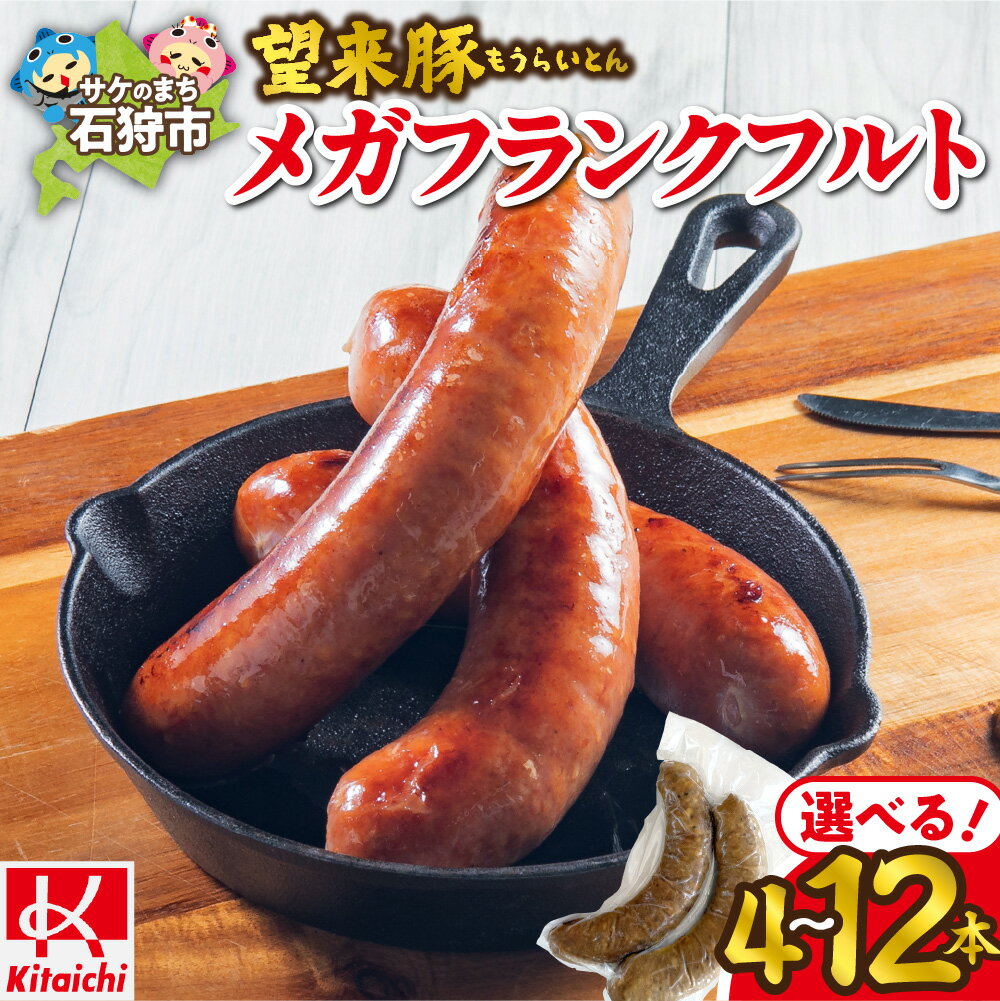 【ふるさと納税】《レビューキャンペーン》 大ボリューム 望来豚 メガフランク 【選べる 本数】 120g×2本入り 4本 8本 12本 北海道産 豚 豚肉 ソーセージ ウインナー ジューシー BBQ ホットドッグ 北海道 石狩市