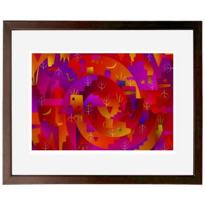 ふるさと納税 綾部市 ＼京都・綾部の癒やし系作家/【絵画】　赤いシンボル　　額装サイズ526mmx412mm