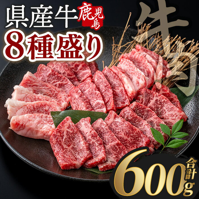 【ふるさと納税】鹿児島県産 和牛贅沢8種盛り(合計600g) 国産 鹿児島県産 冷凍 牛肉 和牛 切り落とし 焼肉 しゃぶしゃぶ 牛 肉 詰め合わせ セット【Rana】