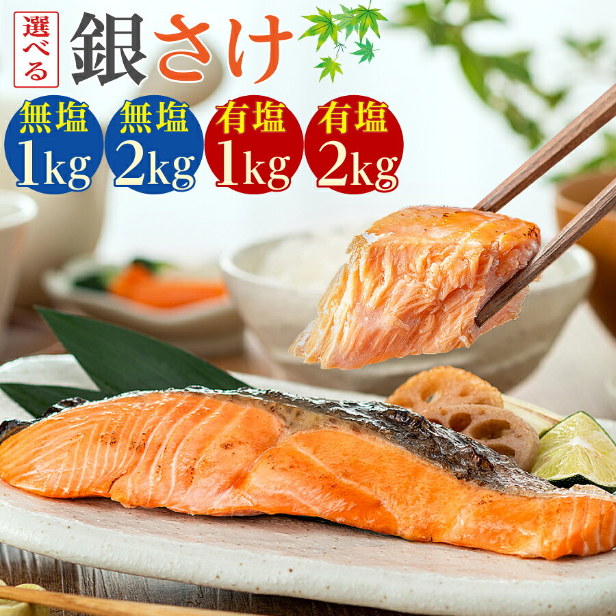 【ふるさと納税】 訳あり 骨取り 銀鮭 約1kg～約2kg 【 選べる 】有塩 ・ 無塩 鮭 塩銀鮭 わけあり銀鮭 銀さけ さけ 鮭 しゃけ サーモン 規格外 新鮮 お取り寄せ 塩焼き ふるさと納税 ふるさと納税鮭 送料無料 千葉県 銚子市 飯田商店 iidachoshi
