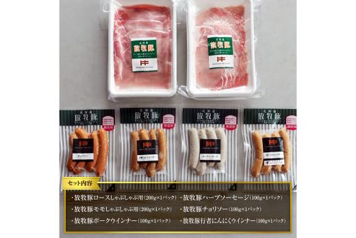 北海道産放牧豚 無添加ウインナーとしゃぶしゃぶ肉セット【120001】_イメージ4