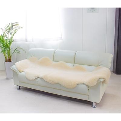 ふるさと納税 宇陀市 ムートンフリース2匹物(ベージュ)　ソファーや車の後部座席に　約60×180