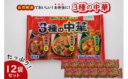 
【冷凍食品】ニッスイ 自然解凍でおいしい! 3種の中華 12袋セット【モガミフーズ】
