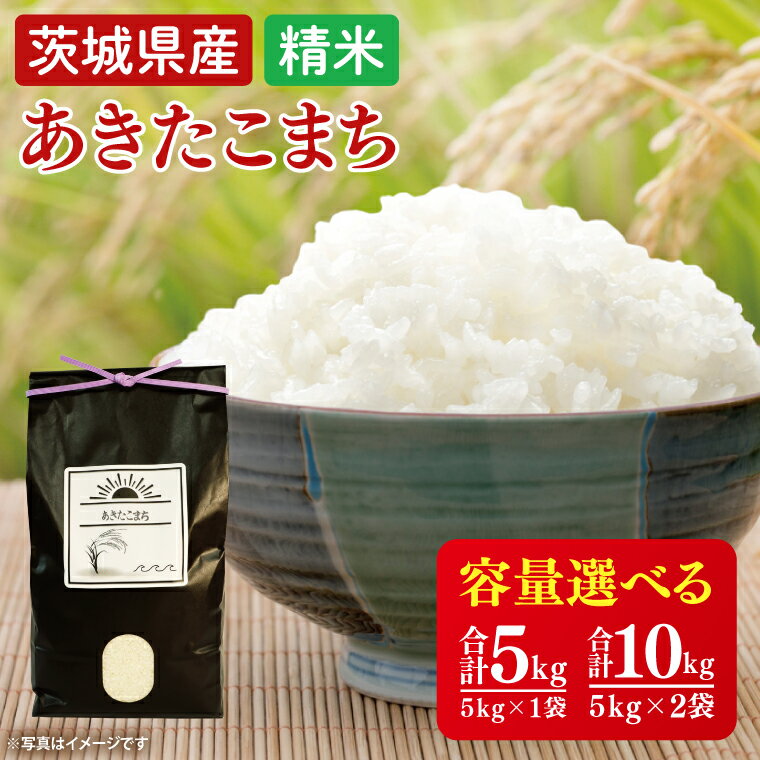 【ふるさと納税】【令和7年8月中旬発送】【数量限定】【選べる内容量】あきたこまち精米5kg・10kg【米 おこめ 農家直送 直送 茨城県 阿見町】（52-01-2）（52-02-2）