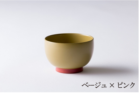 aisomo cosomo 汁椀　食卓を彩る汁椀＜100%天然漆＞【老舗塗師屋創業230年】 ベージュ × ピンク