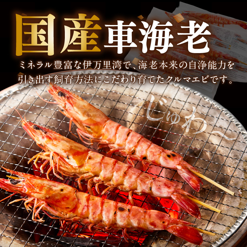 伊万里産 大車海老の塩焼き8匹セット（1pc/2尾×4pc） 010-C167