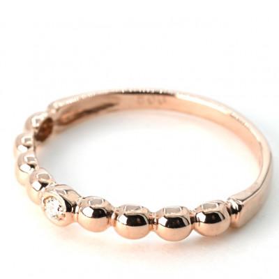 ふるさと納税 笛吹市 K18PG　鏡面丸玉デザインダイヤモンドリング　0.02CT　R3967DI-R #15 |  | 02