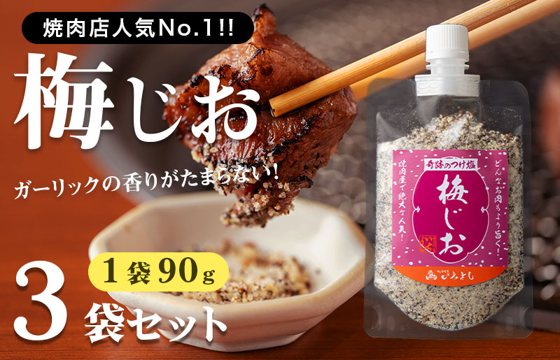 【スピード発送】焼き肉専門店 梅じお ガーリック スパイス 90g×3袋 お試し【大阪 泉佐野 大阪府 泉佐野市】