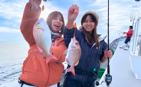 釣り船 幸丸 午前乗船券 3枚（マダイ釣り体験 1名様）【マダイ 乗船券 つり船】