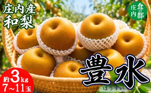 【令和8年産】食の都庄内　庄内産和梨【豊水】約3kg　※令和8年9月中旬～10月中旬配送