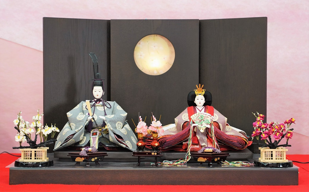 
            【完全受注生産】平安天鳳作 ひな人形 龍村織物〈正絹〉糸屋輪宝手 雛人形　H067-037
          