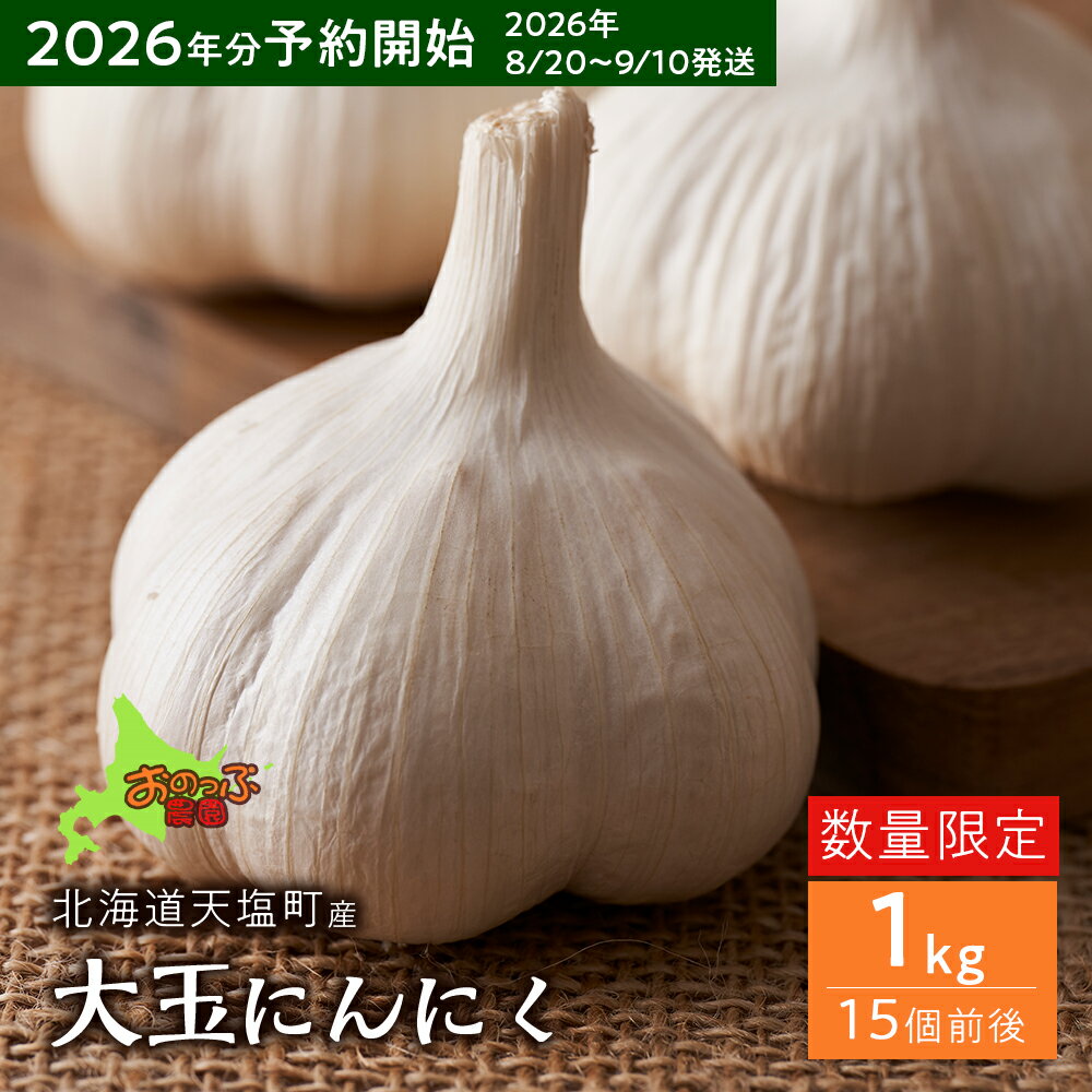 【ふるさと納税】2026年分予約開始★北海道産大玉にんにく1kg《おのっぷ農園》 ふるさと納税 北海道