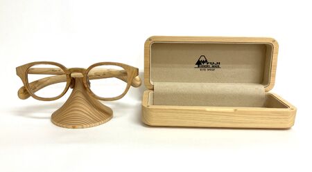 1284-91-01 「FUJI HINOKI MADE eyewear」 オーダーメイドメガネ (ケース・スタンド付き) 【出張訪問】