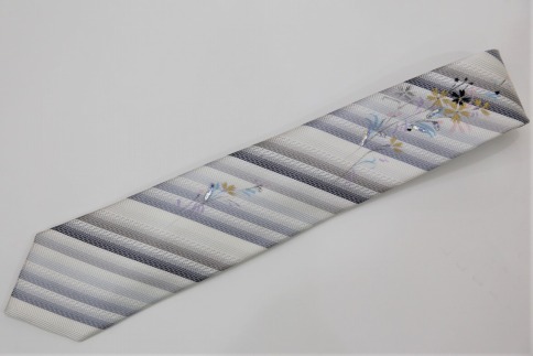 【西陣活性化を応援！】シルク100％西陣織手書きネクタイ（誕生花・７月なでしこ） 261009_B-EZ255