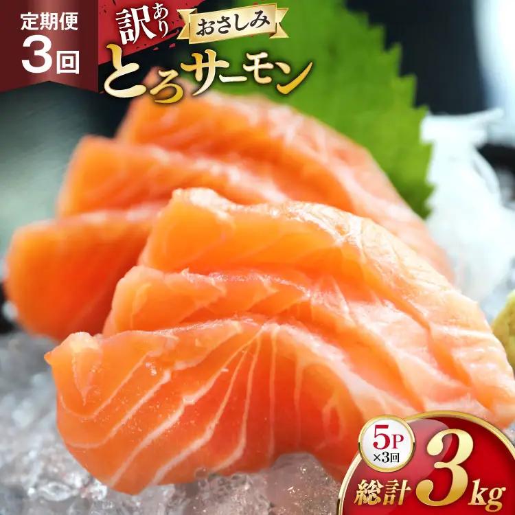 定期便 訳あり とろサーモン 刺身 5パック計1kg×3回 総計3kg 毎月 3回 定期 [たみこの海パック 宮城県 南三陸町 m304amh560079]