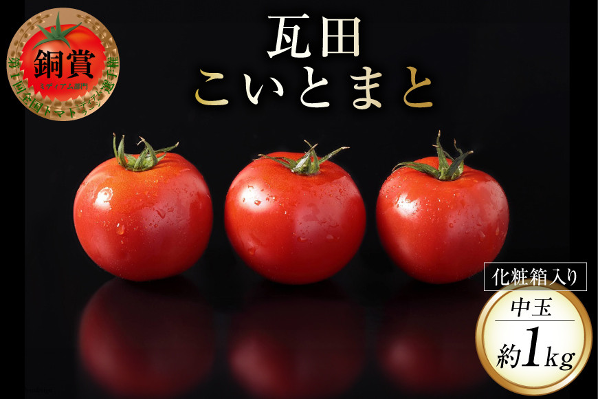 
            【期間限定発送】 野菜 瓦田こいとまと 中玉 約1kg×1箱 [かわらだ 宮崎県 日向市 452060910] トマト 国産
          