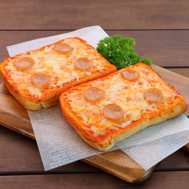 ピッツァブレッド4枚入 × 6パック 冷蔵 国内製造 個包装 小分け 個食 パン ピザ チーズ ウインナー ソーセージ あら挽き あらびき トースター 焼くだけ レンジ レンチン レンジ調理 朝食 昼