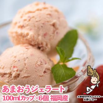 【2026年4月以降順次発送】こだわり!福岡産あまおうジェラート100g×6個(大野城市【配送不可地域：離島】