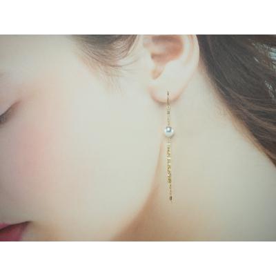 ふるさと納税 甲府市 K18　あこや真珠 左右非対称 ピアス　アシンメトリーフックパールピアス　JE290 |  | 02