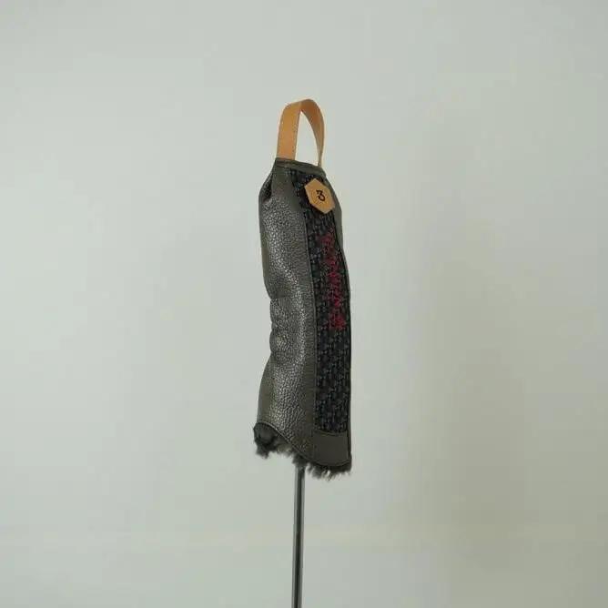 【カラー選択可】博多革工房HOMMONが作ったゴルフウッド用ヘッドカバー【博多織・牛革】 ホワイト＃5