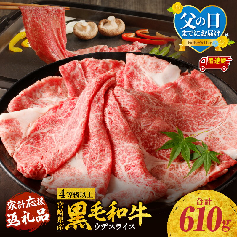 【ふるさと納税】【父の日までにお届け】 《発送時期が選べる》 宮崎県産 黒毛和牛 肩 ウデ スライス 610g 牛肉 肩ウデ 肩ウデ肉 ウデ肉 精肉 赤身 赤身肉 和牛 国産牛 ヘルシー すき焼き 焼肉 国産 薄切り 肉 国産牛肉 チャック 袋 使いやすい《レビューキャンペーン》