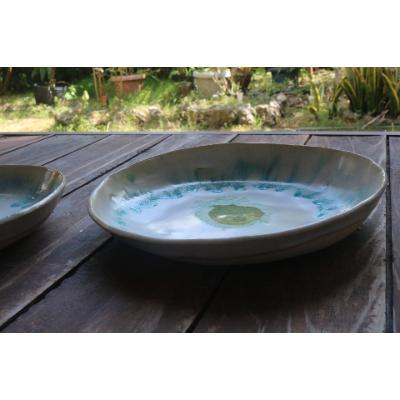 ふるさと納税 与論町 あーどぅる焼き　丸皿【サンゴ釉(白)】　大皿 |  | 02