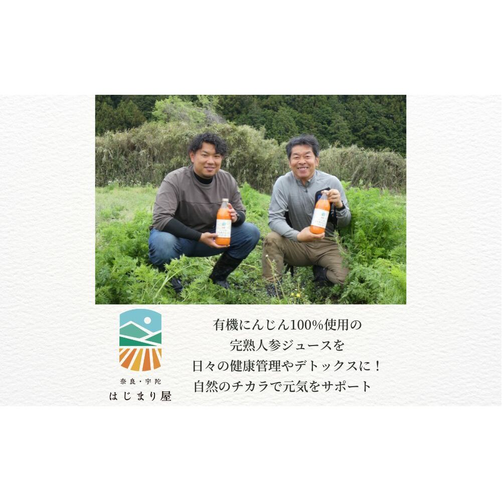 有機人参１００％使用　にんじんジュース１L×６本 / はじまり屋 有機人参（宇陀市産）贈り物 にんじん 奈良県 宇陀市 有機 母の日 父の日 送料無料 贈り物 ジュース_イメージ3