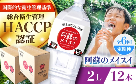 【全6回定期便】 阿蘇のメイスイ 2L 計12本(6本×2ケース) /  水 ペットボトル 2Lサイズ ミネラルウォーター 天然水 定期便 熊本県 菊陽町 阿蘇の天然水 天然ミネラルウォーター ペットボトル 2L ラベル 便利 保存用 軽量 家庭用 オフィス用 水分補給 旅行【丸富産業株式会社】 [BHDG029]